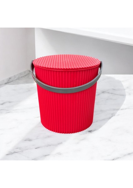 Rainbow Kırmızı Büyük Boy 13 Litre Yuvarlak Kova Piknik Sepeti Meyve Kovası fiyatları