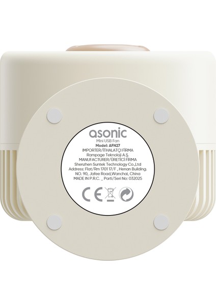 AFN27 Kahve 500MAH 3 Hız Kademeli Mini Masaüstü USB Fan