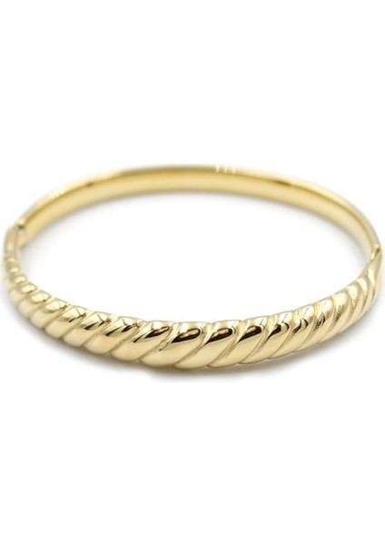 Çelik Kelepçe Bilezik - Altın