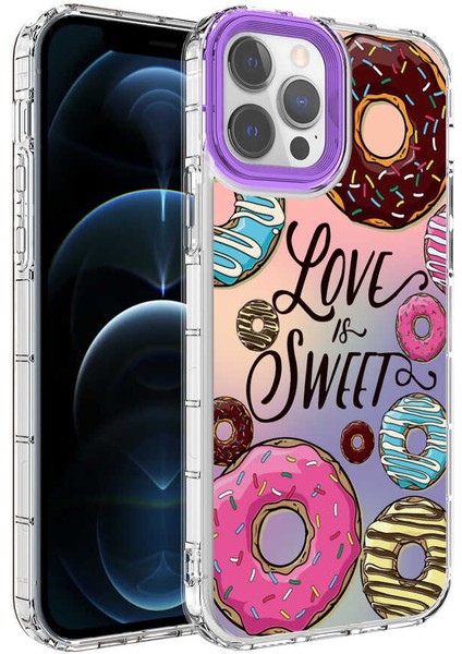 iPhone 13 Pro Max Kılıf Kamera Korumalı Renkli Desenli Sert Silikon Ecrz Korn KAPAK-NO11