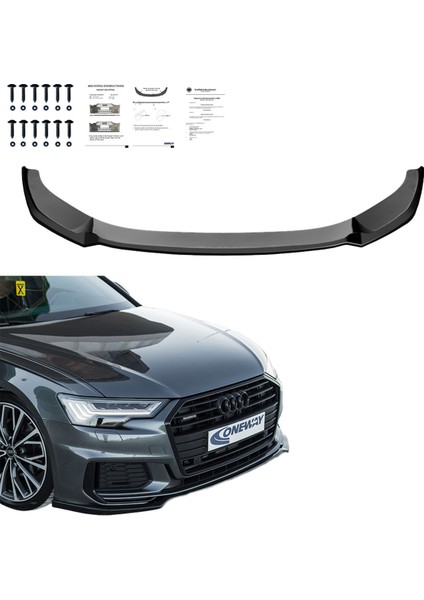 Audi S6 / A6 S-Line C8 2019-2023 (Sedan & Avant) Makyajlı Kasa Uyumlu Ön Lip – Tampon Altı Eklenti fiyatları