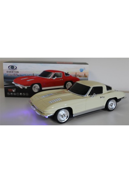 RT-1956 Bej Arabalı Bluetooth Fm-Usb-Tf-Aux Şarjlı Nostaljik Radyo
