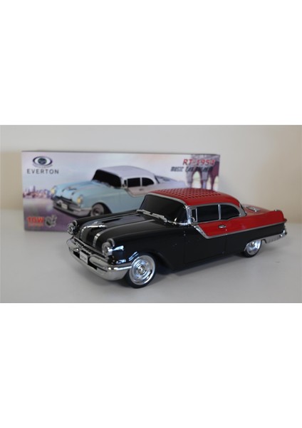 Rt-1954 Siyah Arabalı Bluetooth Fm-Usb-Tf-Aux Şarjlı Nostaljik Radyo