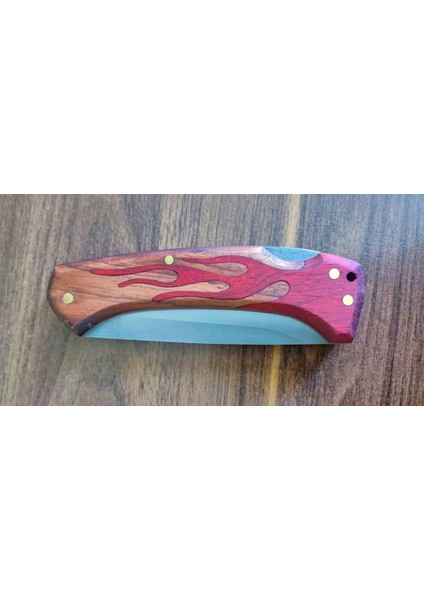 4116 Çelik Çakı – Ağaç Hibrit Kabzeli, Özel Tasarım, Kamp ve Outdoor Bıçak Çakı