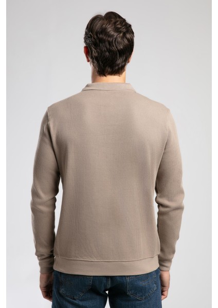 Sirius Erkek Polo Yaka Sweatshirt Kahverengi fiyatları