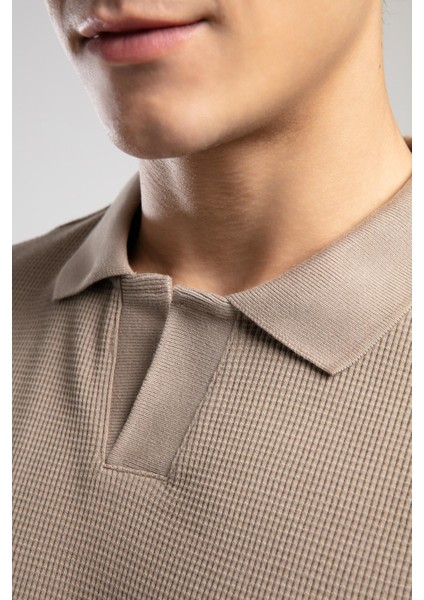 Sirius Erkek Polo Yaka Sweatshirt Kahverengi modelleri