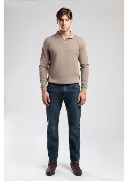 Sirius Erkek Polo Yaka Sweatshirt Kahverengi indirimleri