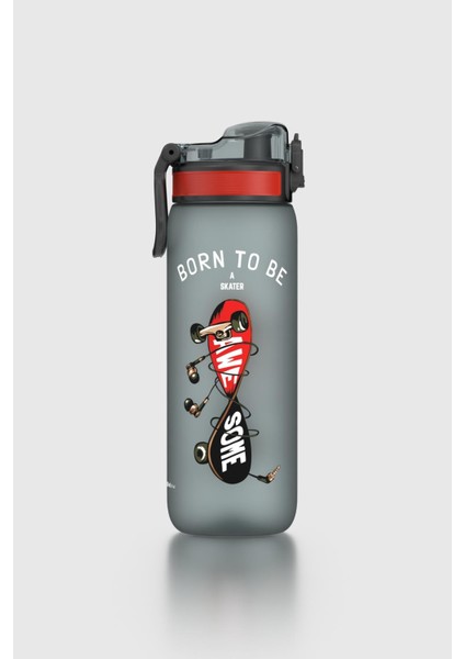 Rybo-X Soft Touch Desenli 630 ml Tritan Çocuk Matara 912162 Siyah