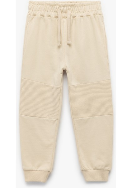 Pamuklu Şardonlu Dikiş Detaylı Cepli Beli Bağcıklı Jogger Eşofman Altı