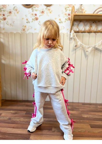 Kız Cocuk Fiyonk Detaylı Esortman Takım 3-10 Yaş fiyatları