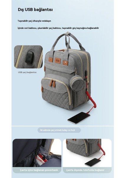 Çok Fonksiyonlu Taşınabilir Katlanabilir Premium Duygu Anne ve Bebek Dışarı Hafif Sırt Çantası (Yurt Dışından) indirimleri