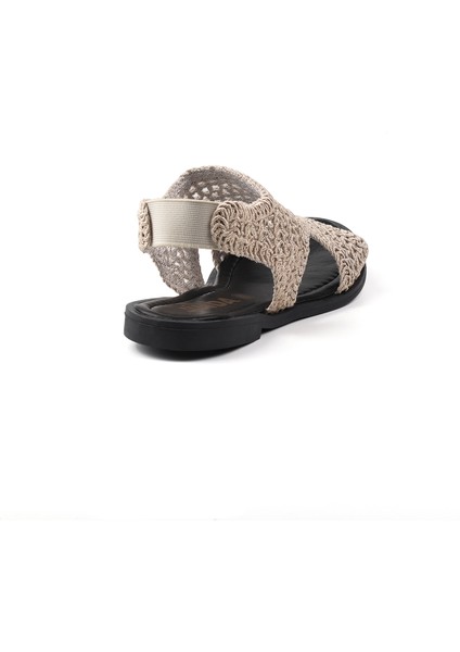 Kadın Camel Hasır Örgülü Şık Rahat Sandalet - Günlük, Kaymaz Taban, Yazlık Konforlu indirimleri