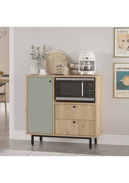 Latte Serisi Kahve Köşesi Çok Amaçlı Dolap Mutfak Dolabı Sepet-Ihlamur Yeşili Lat1-Sy fiyatları