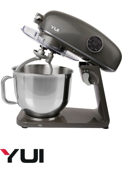 M218 Easy Chef Demir Gri Stand Mikser 1800W Motor Gücü 8l Kapasite Dayanıklı Döküm Metal Gövde
