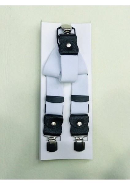 Unisex Beyaz Deri Detay Pantolon Askısı
