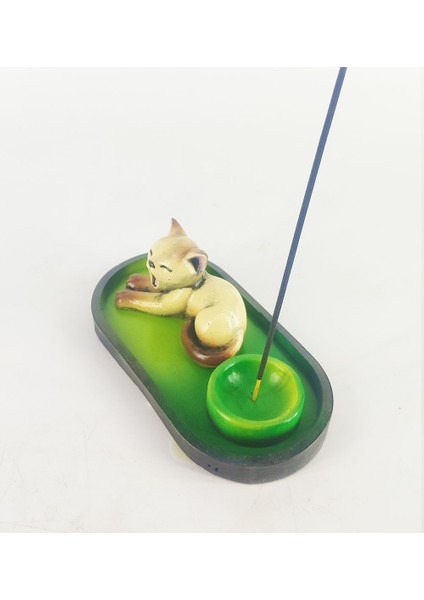 Uykucu Kedi Çubuk Tütsülük ve Tealight (Kahve) fiyatları