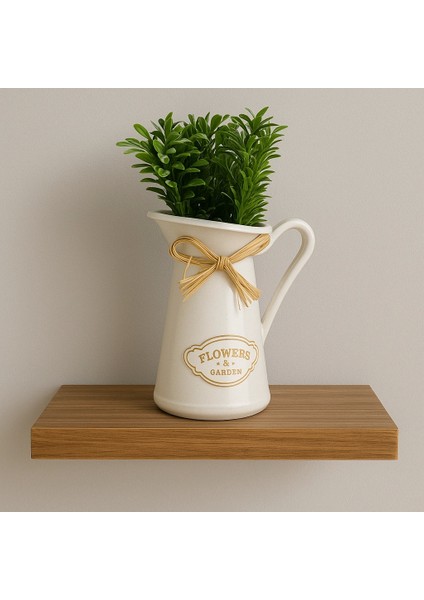 Dekoratif Beyaz Plastik Saksı – “flowers & Garden” Yazılı – 10*10*25 cm indirimleri