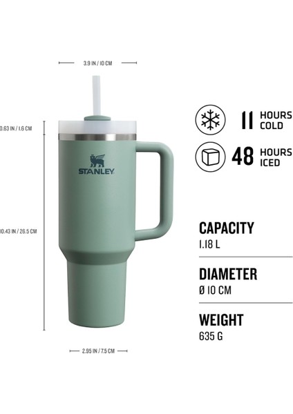 Quencher Pipetli Termos Bardak, 1.18 Litre, Yeşil (Shale) fiyatları