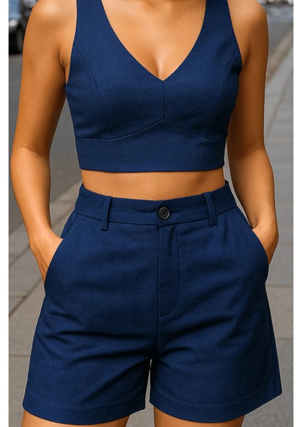 Ketlin Keten Şortlu Kadın Takım Laci fiyatları