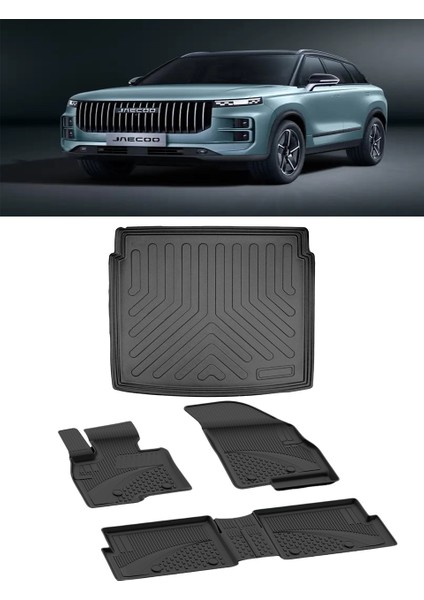 Jaecoo 7 4x2 2025 ve Sonrası 4.5d Paspas 3D Rizline Bagaj Havuzu Set
