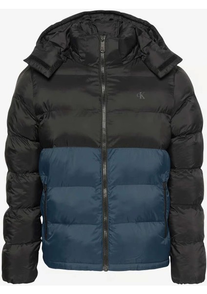 Uzun Kollu Naylon Renk Bloklu Şişme Erkek Ceket LV04RD527G-UB1