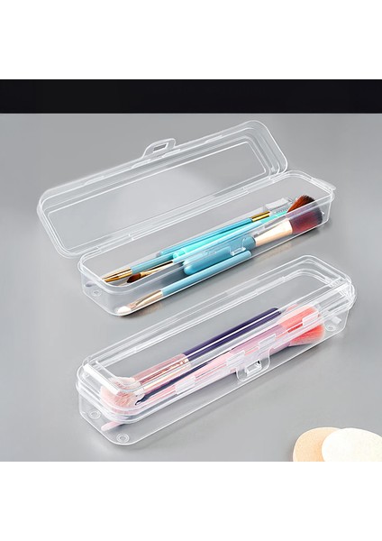 2'li Taşınabilir Makyaj Organizeri - Şeffaf Çok Amaçlı Kozmetik Makyaj Fırçası Düzenleyici Fırçalık