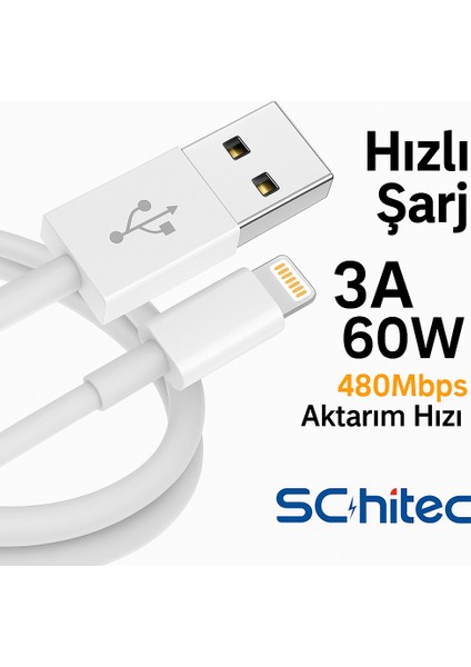 3A 60W Usba To Lightning Hızlı Data ve Şarj Kablosu 3 Metre Beyaz SX23 fiyatları
