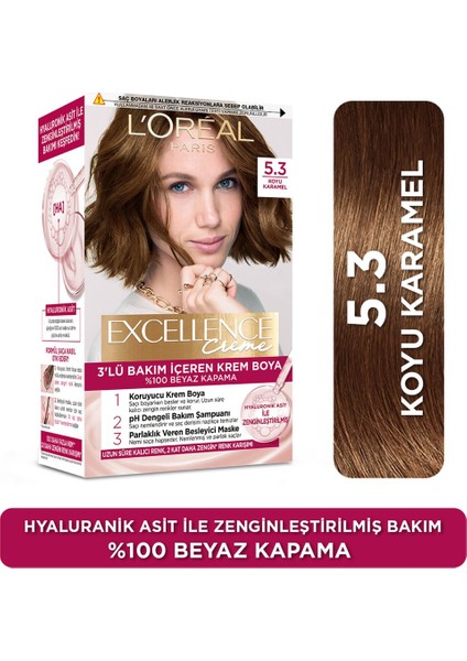 Excellence Saç Boyası 5.3 Koyu Karamel 3'lü Set Yenilenmiş Ambalaj fiyatları