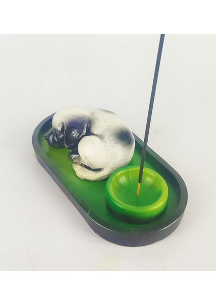 Uyuyan Köpek Çubuk Tütsülük ve Tealight (Beyaz) fiyatları