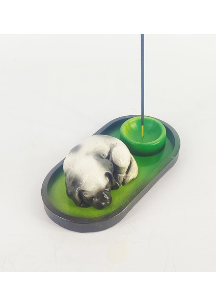 Uyuyan Köpek Çubuk Tütsülük ve Tealight (Beyaz) modelleri