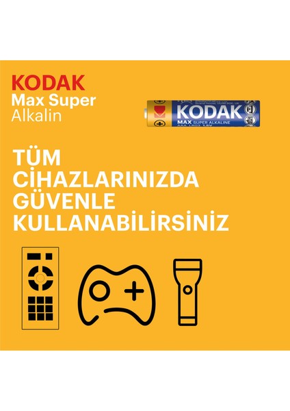 Alkalin Ince MAX SERİ (AAA) LR03 Pil 4 Lü Blister (4X10) 40 Adet modelleri