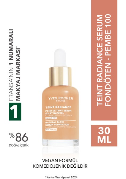Işıltı Veren Serum Fondöten - Hyalüronik Asit -Teint Radiance - Vegan-Pembe 100-84826