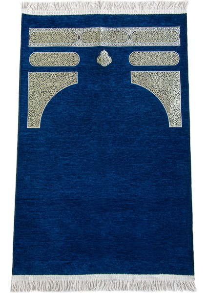 Kabe Desenli Örgü Püsküllü Şönil Seccade Lacivert fiyatları