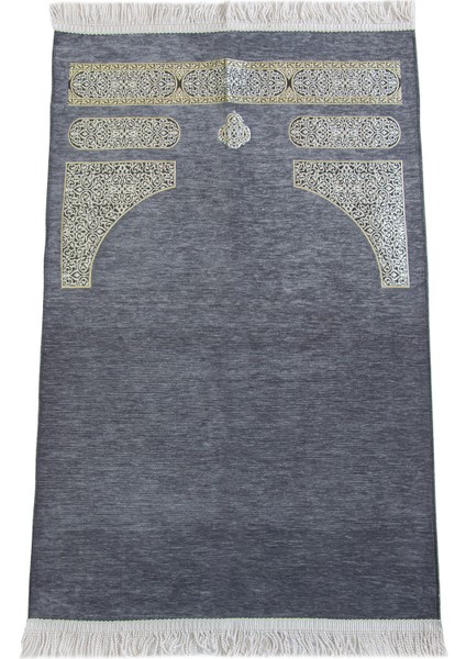 Kabe Desenli Örgü Püsküllü Şönil Seccade Gri fiyatları
