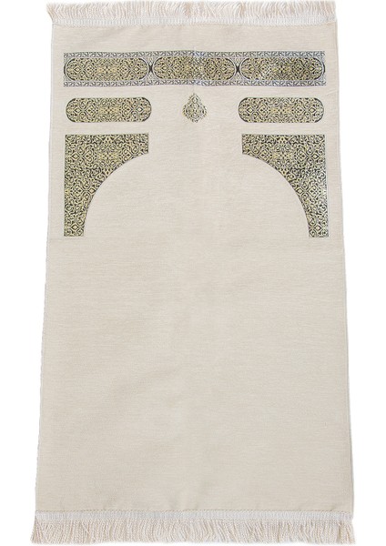 Kabe Desenli Örgü Püsküllü Şönil Seccade Krem fiyatları