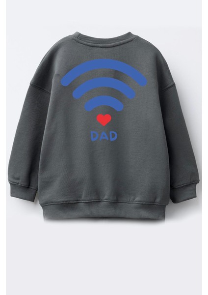 Unisex Çocuk Baskılı 3 Iplik Kumaş Pamuklu Sweatshirt