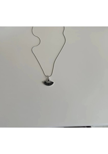 Yelpaze Model Siyah Li Çelik Kolye fiyatları