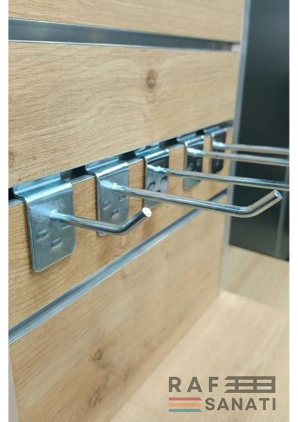 50 Adet Kanallı Pano Kancası 30 cm - Askı Kanca Raf Askısı Raf Aksesuar Tel Askı Raf Kancası