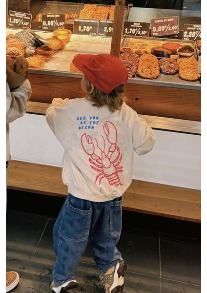 Erkek Çocuk Baskılı 3 Iplik Kumaş Pamuklu Sweatshirt