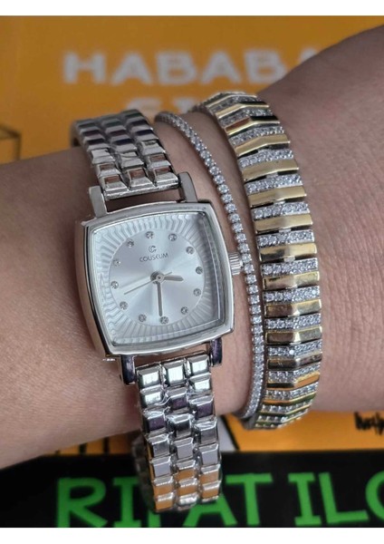 Vintage Taşlı Kare Model Kadın Kolsaati