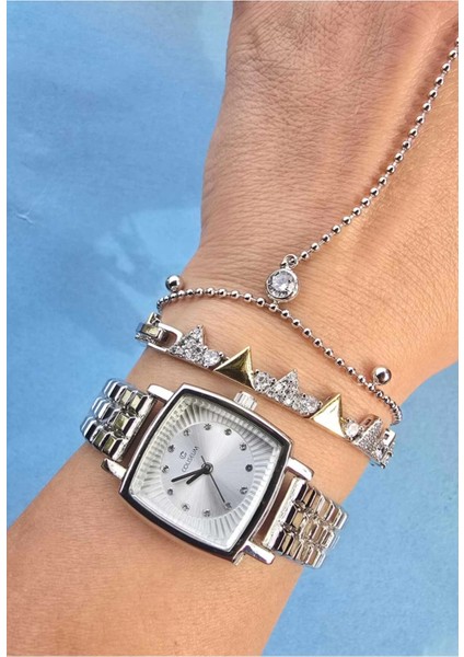 Vintage Taşlı Kare Model Kadın Kolsaati fırsatları