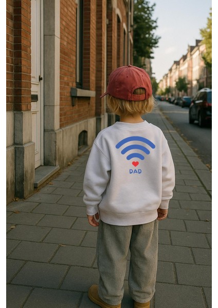 Unisex Çocuk Baskılı 3 Iplik Kumaş Pamuklu Sweatshirt