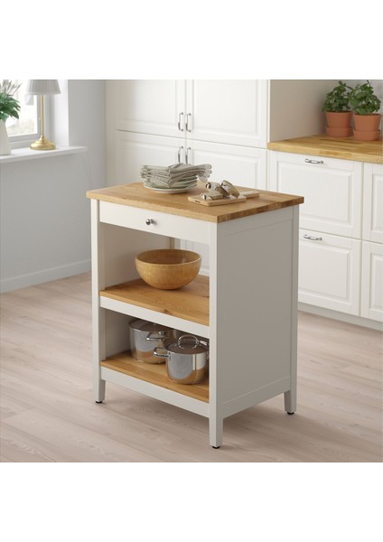 Tornvıken Mutfak Adası Kırık Beyaz-Meşe 72X52 cm fiyatları