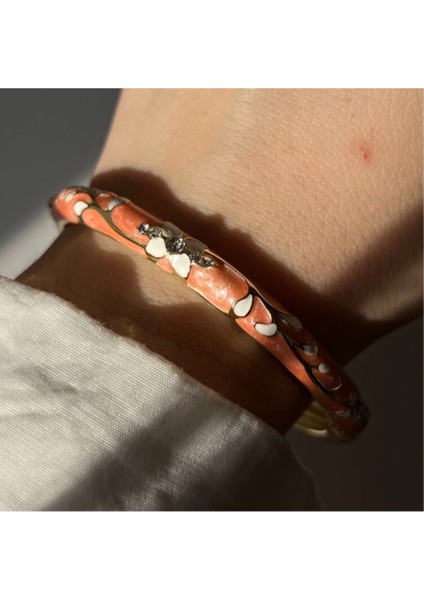 Mineli Kelepçe Bileklik Taşlı Somon Renkli fiyatları