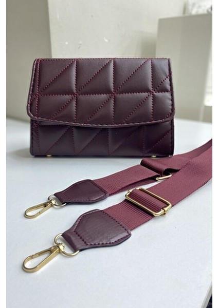 Kadın Bordo Kapitone Çapraz Omuz Çantası Ayarlanabilir Kolon Askılı Şık Tasarım fiyatları