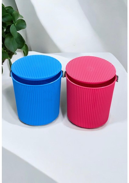 Rainbow 2’li Mavi-Pembe Büyük Boy 13 Litre Yuvarlak Kova Piknik Sepeti Meyve Kovası modelleri