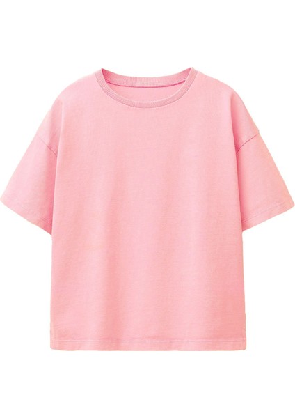 Basic 2'li Kız Çocuk Bisiklet Yaka T-Shirt ( Lacivert - Pembe ) modelleri