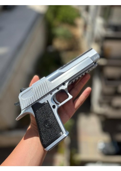 Desert Eagle Model Gri Parlak Metalik Dekoratif Tabanca