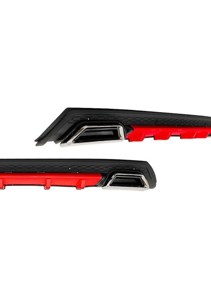 Renault Kangoo 2007-2013 Kırmızı Krom Kare Egzozlu Difüzör Difizör Mat Siyah fiyatları