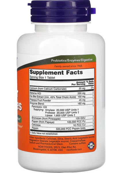 Super Enzymes Healthy Digestion Bromelain Betain 90 Tablet fiyatları